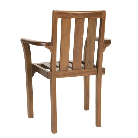 MAEVA - Set of 2 Stackable Armchairs in Oiled Teak Wood