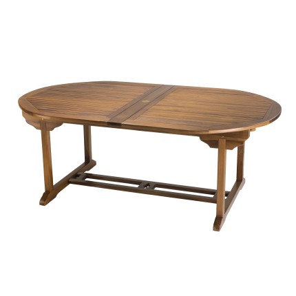 Table de jardin ovale Maeva en bois teck huilé