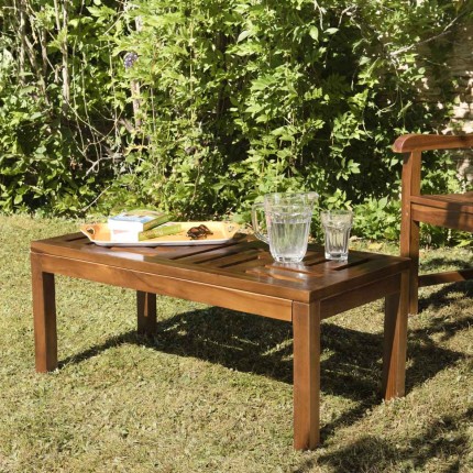 MAEVA Rectangular Garden Coffee Table - 100 x 50 cm - Teak Wood