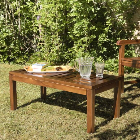 Table basse de jardin MAEVA en bois teck huilé