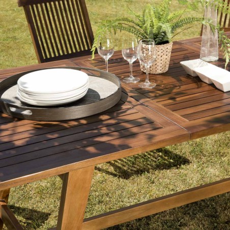 Table de jardin MAEVA - Bois teck huilé - 180/240x100cm