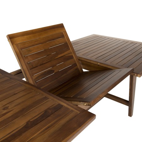 MAEVA Garden Table for 8/10 People - Rectangular Extendable Teak Wood