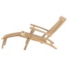 Chaise longue de jardin en bois teck brut FUN