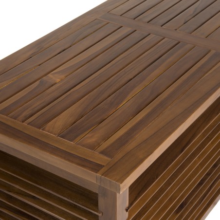 MAEVA Garden Chest in Oiled Teak Wood 200 x 55 cm - Outdoor Furniture