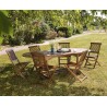 Salon de jardin en bois teck huilé - 8/10 personnes