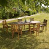 Salon de jardin en bois teck huilé MAEVA - 8/10 personnes