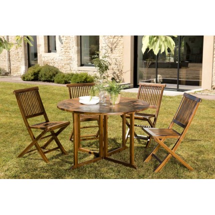 Salon de jardin en bois teck huilé - MAEVA - 4/5 personnes