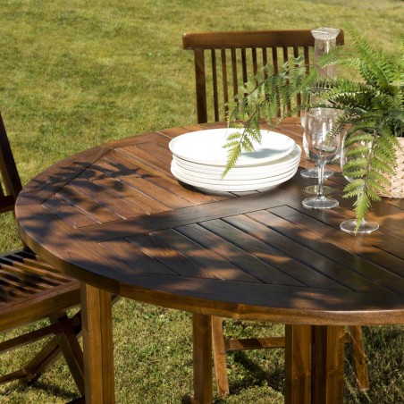 MAEVA - Oiled Teak Garden Furniture Set for 4/5 People