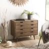 Commode ANDY bois marron 4 tiroirs - Scandinave