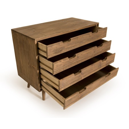 Commode ANDY bois marron 4 tiroirs - Scandinave