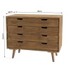 ANDY - Brown Wood Scandi Chest of Drawers | 4 Drawers, Pine