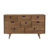 Commode ANDY - Bois de sapin ciré - 8 tiroirs