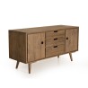 ANDY Brown Wood Scandi Sideboard - 2 Doors, 3 Drawers - Pine