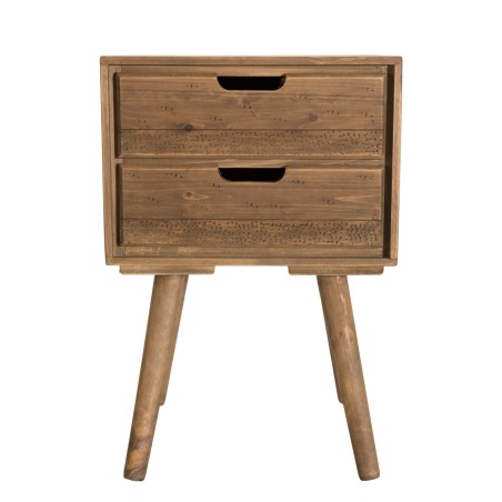 Chevet ANDY - Bois marron 2 tiroirs