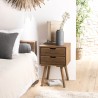 Chevet ANDY - Bois marron 2 tiroirs