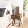 ANDY Brown Wood Scandi Bedside Table - Pine 1 Drawer