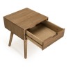ANDY Brown Wood Scandi Bedside Table - Pine 1 Drawer