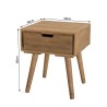 ANDY Brown Wood Scandi Bedside Table - Pine 1 Drawer
