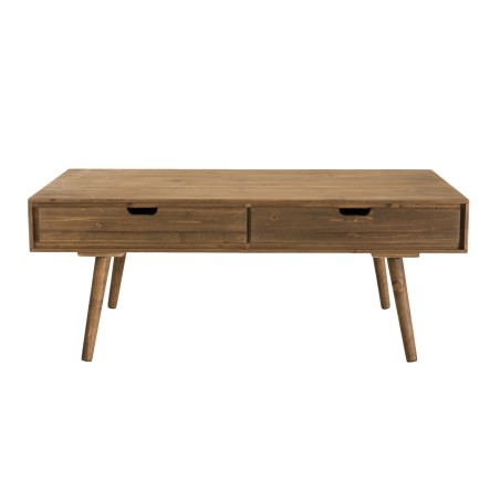 ANDY - Brown Rectangular Scandi Coffee Table with 4 Drawers | Pine Wood