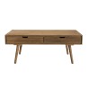 ANDY - Brown Rectangular Scandi Coffee Table with 4 Drawers | Pine Wood
