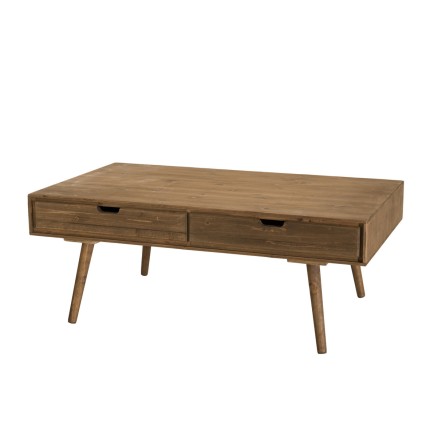 Table basse ANDY - Bois Sapin 4 tiroirs