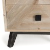MANDY Beige Scandi Bedside Table with 2 Drawers - Pine