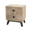 Chevet MANDY beige style scandinave 2 tiroirs