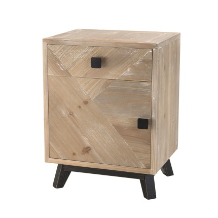 Chevet MANDY beige scandi 1 tiroir 1 porte