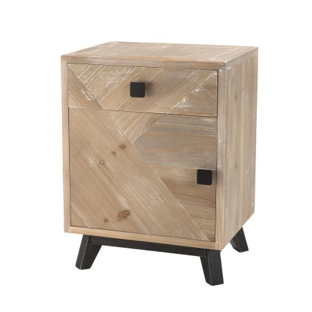 Chevet MANDY beige scandi 1 tiroir 1 porte