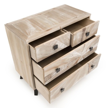Commode MANDY beige scandi 4 tiroirs