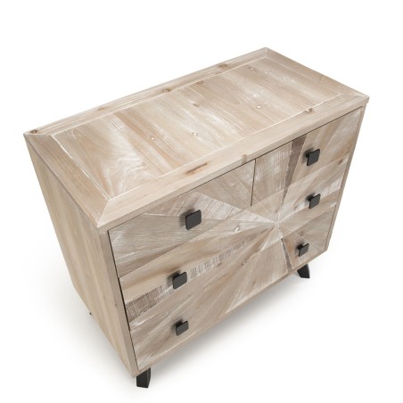 MANDY Beige Scandi Chest of Drawers - 4 Drawers, Pine