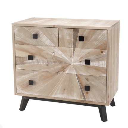 MANDY Beige Scandi Chest of Drawers - 4 Drawers, Pine