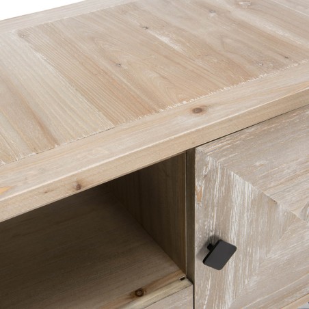 MANDY Beige Scandi TV Stand - 2 Doors, 1 Drawer, 1 Niche