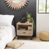 Chevet MANDY beige scandi 1 tiroir 1 niche
