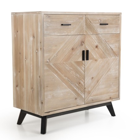 Buffet MANDY beige scandi 2 tiroirs 2 portes