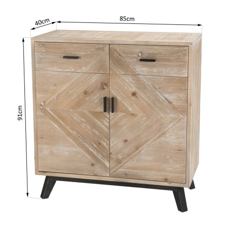 Buffet MANDY beige scandi 2 tiroirs 2 portes
