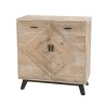 MANDY - Beige Scandi Buffet 2 Drawers 2 Doors Black Legs Pine