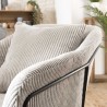 Fauteuil AGATHE - Velours côtelé gris perle