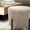 Tabouret rond AGATHE en velours côtelé gris perle