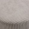 Tabouret rond AGATHE en velours côtelé gris perle
