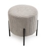 AGATHE Round Stool 36x36cm Pearl Grey Corduroy Fabric