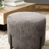 AGATHE Round Stool 36x36cm Anthracite Grey Corduroy Fabric