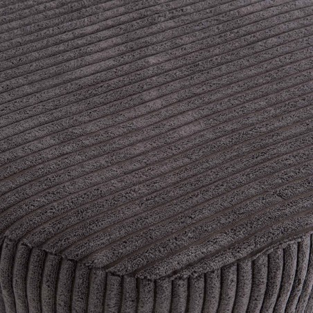 Tabouret rond AGATHE en velours côtelé gris anthracite