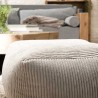 AGATHE Square Pouffe 57x57cm Pearl Grey Corduroy Fabric - Stylish and Versatile
