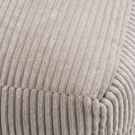 Pouf carré AGATHE 57x57cm velours côtelé gris perle