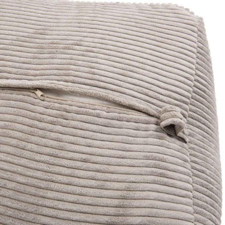 Pouf carré AGATHE 57x57cm velours côtelé gris perle