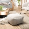 Pouf carré AGATHE 57x57cm velours côtelé gris perle