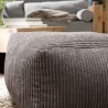 AGATHE Square Pouffe 57x57cm - Anthracite Grey Corduroy Fabric