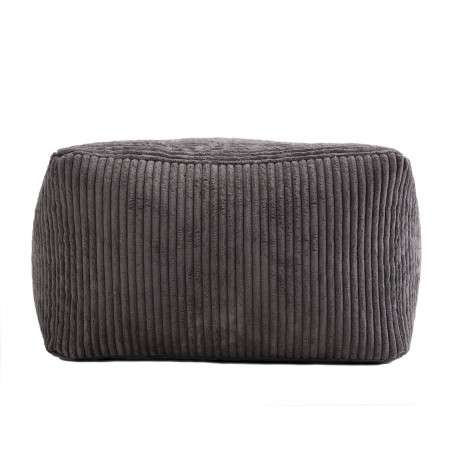 Pouf carré AGATHE 57x57cm velours côtelé gris anthracite