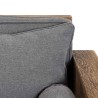 SANDY - 3-Seater Sofa in Brown Recycled Pine with Grey Fabric